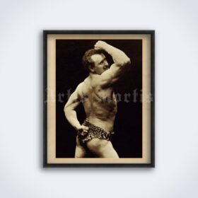 Printable Eugen Sandow vintage photo - Victorian bodybuilder, powerlifter - vintage print poster
