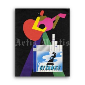 Printable Vintage Gitanes cigarettes poster, smoker decor, French style - vintage print poster