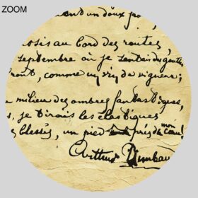 Printable Arthur Rimbaud - My Bohemia Fantasy handwritten manuscript - vintage print poster