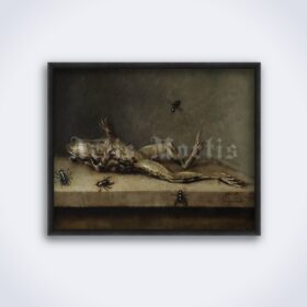 Printable Dead Frog with Flies - painting by Ambrosius Bosschaert - vintage print poster