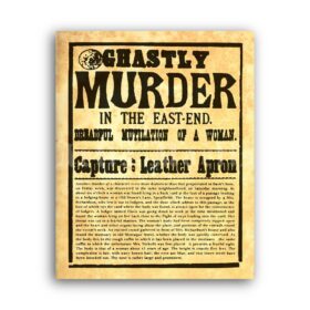 Printable Jack the Ripper - Ghastly Murder newspaper headline poster - vintage print poster