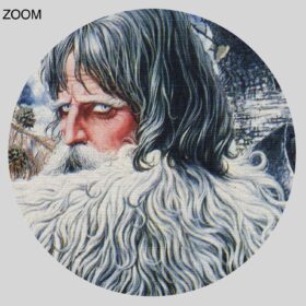 Printable North Man, winter, Nord, Siberia - painting by Konstantin Vasilev - vintage print poster