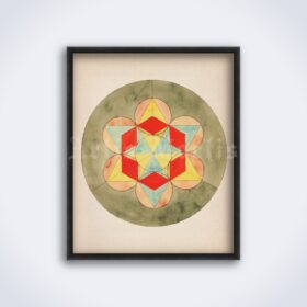 Printable Mandala art #2 from Manly P. Hall alchemical manuscript - vintage print poster