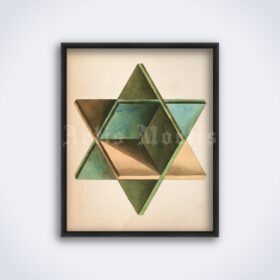 Printable Hexagram mandala art from Manly P. Hall alchemical manuscript - vintage print poster