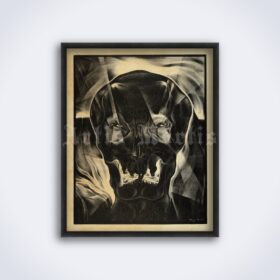 Printable Surreal creature, skull, death - dark art by Alberto Martini - vintage print poster
