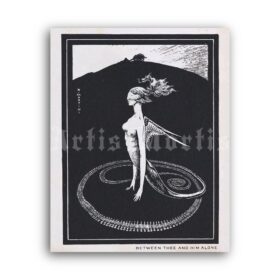 Printable Angel of war, demon, death - dark art by Alberto Martini - vintage print poster