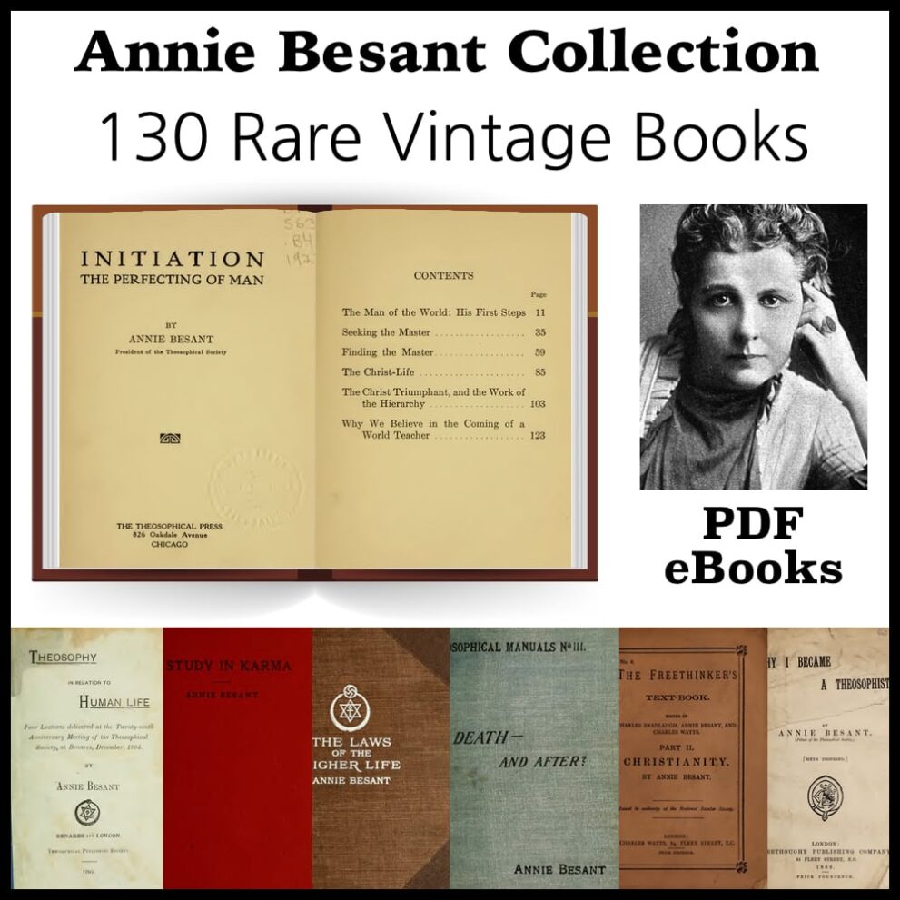 Printable Annie Besant Books Collection - 135 vintage PDF eBook - vintage print poster