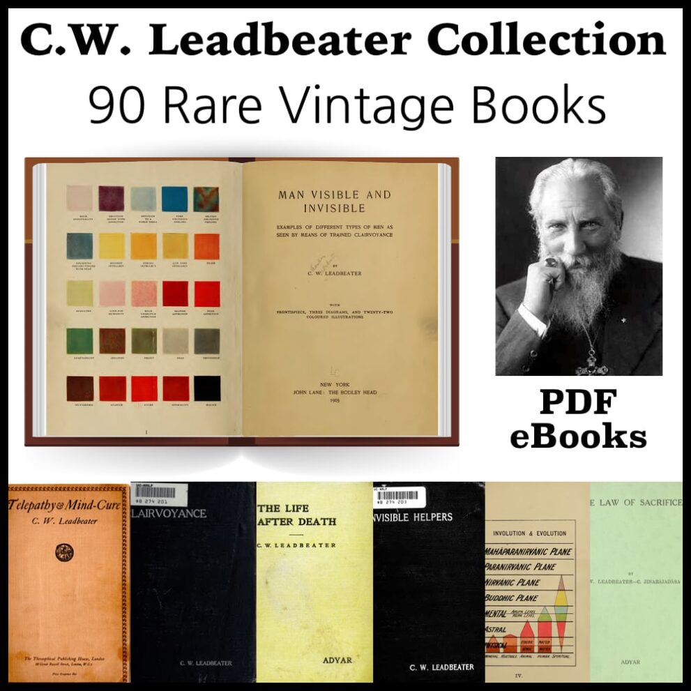 Printable C.W. Leadbeater Books Collection - 90 vintage PDF eBook - vintage print poster