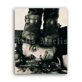 Printable Man face on the broken glass – circus performance photo - vintage print poster