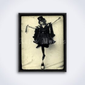 Printable Girl dancing on the champagne bottle - vintage photo - vintage print poster