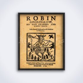 Printable Robin Goodfellow, his mad prankes print, fairy tales book art - vintage print poster