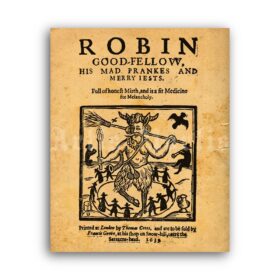 Printable Robin Goodfellow, his mad prankes print, fairy tales book art - vintage print poster
