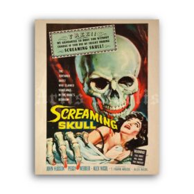 Printable The Screaming Skull - vintage 1958 horror movie poster - vintage print poster