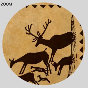 Printable Ancient hunting, hunters, animals, elk, rock painting print - vintage print poster