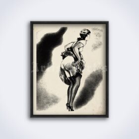 Printable Waiting for the master – vintage fetish art by Ernest Mosse - vintage print poster