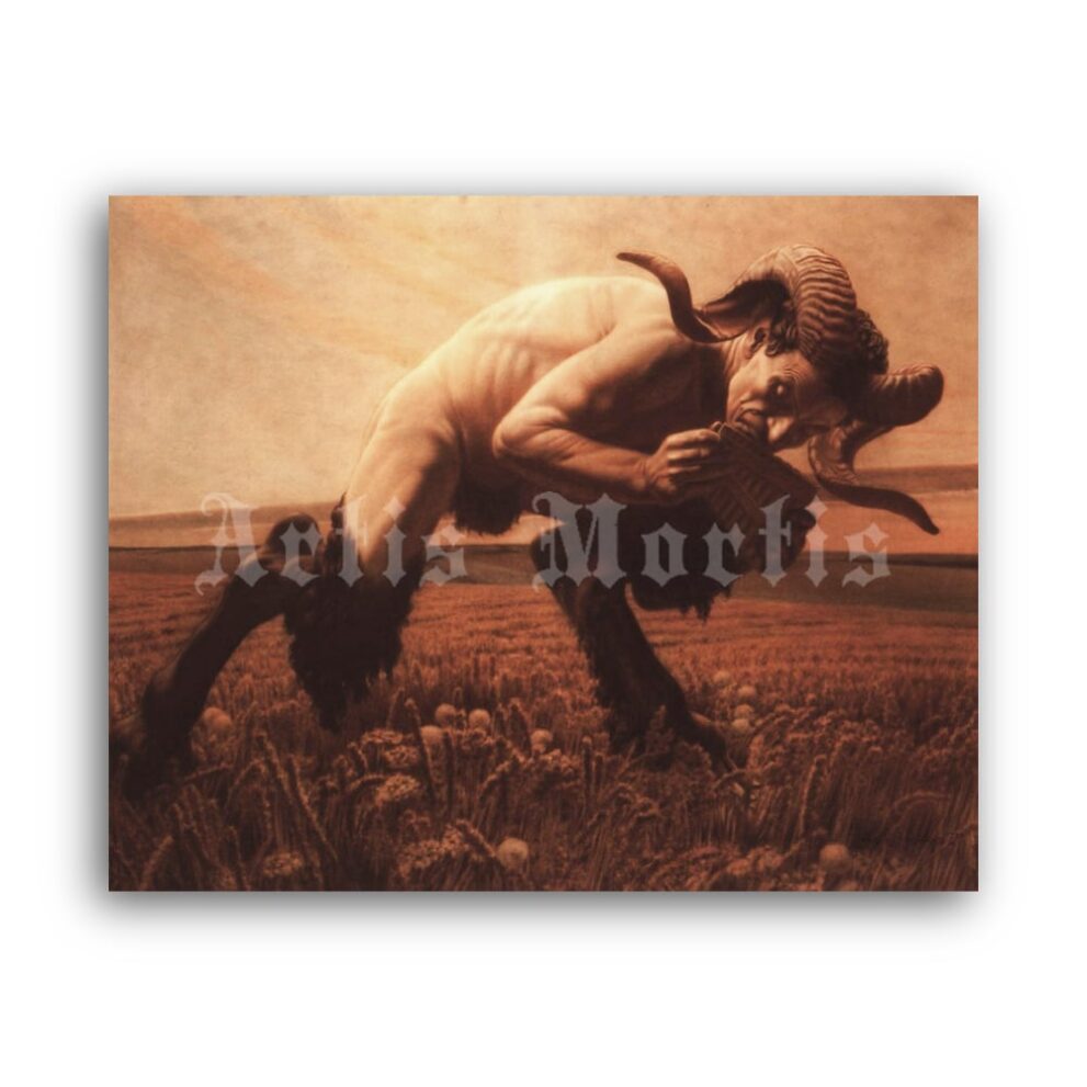 Printable Faun by Carlos Schwabe, pagan, mythology, mystic art - vintage print poster