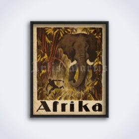 Printable Africa vintage travel poster, antique advertisement print - vintage print poster