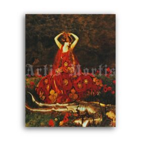 Printable The Beautiful Lady Without Mercy by Frank Cadogan Cowper - vintage print poster