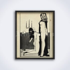 Printable Sexual magic ritual - vintage fetish, BDSM art by Harry Fisher - vintage print poster