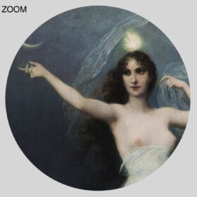 Printable Luna painting by Karl Schweninger - moon, mythology art - vintage print poster