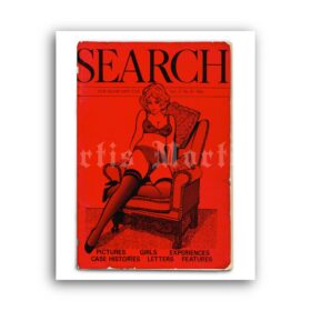 Printable Search - vintage pin-up magazine Vol2 No8 cover by Harry Fisher - vintage print poster