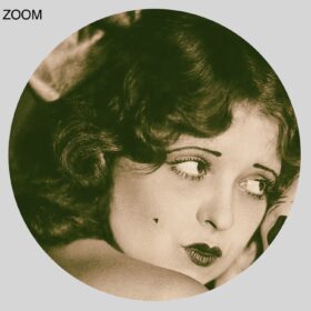 Printable Actress Clara Bow with a weird clown mask vintage photo - vintage print poster