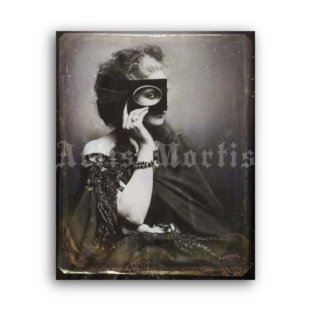 Printable Virginia Oldoini Countess of Castiglione in a strange mask - vintage print poster