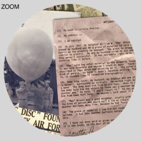 Printable Roswell UFO Incident 1947 newspaper clippings collage - vintage print poster