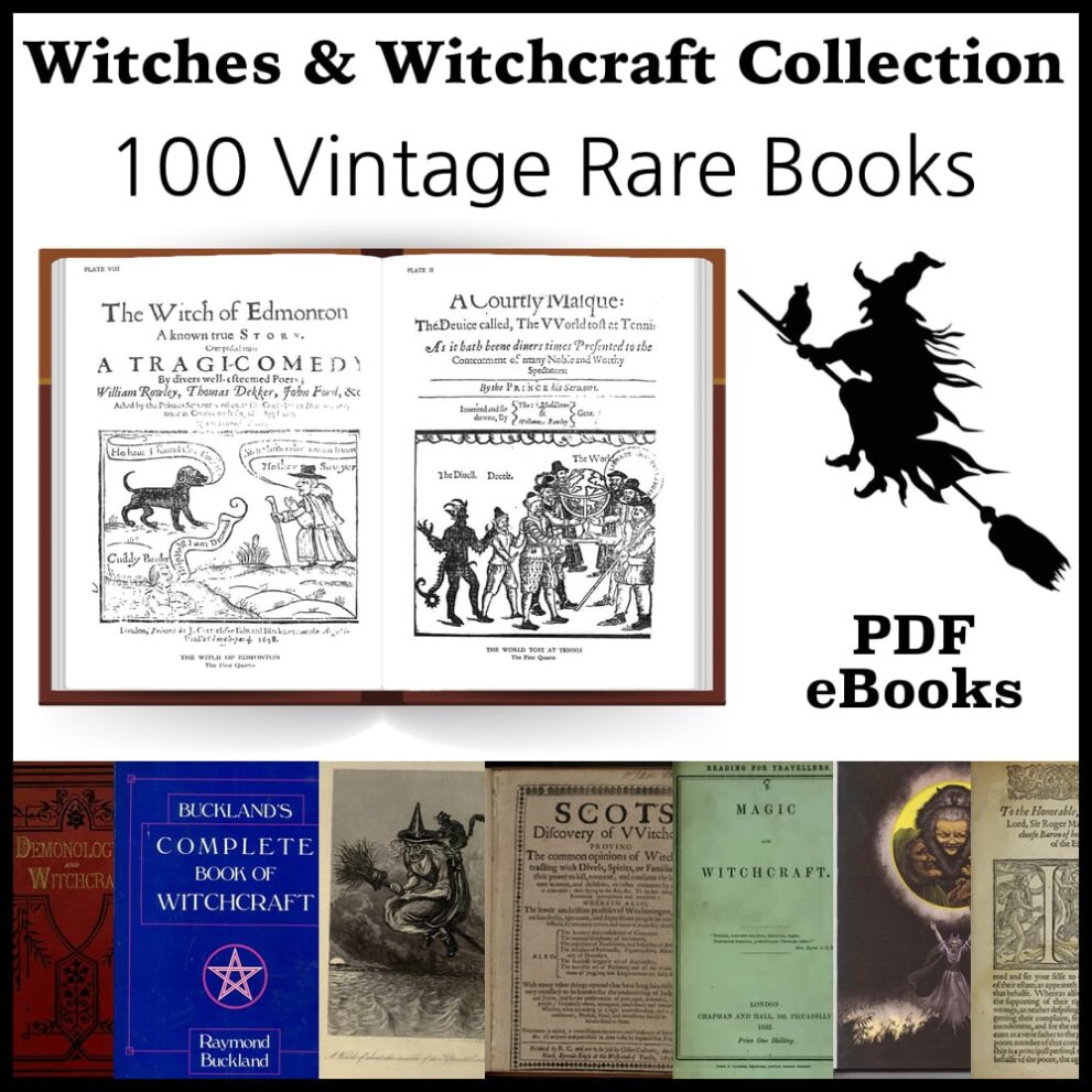 Printable Witches and Witchcraft Collection - 100 vintage PDF eBook - vintage print poster