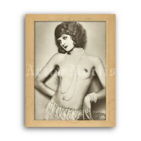 Printable Queen of Depravity - Anita Berber topless, 1921 art nude photo - vintage print poster