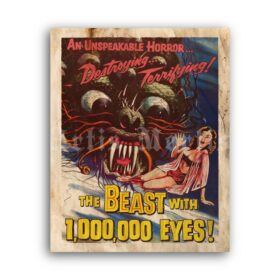 Printable The Beast with a Million Eyes - vintage 1955 sci-fi movie poster - vintage print poster