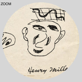 Printable Signed sketches by writer Henry Miller – vintage art print - vintage print poster