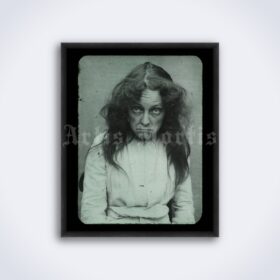 Printable Lunatic woman, hysteria - vintage psychiatry educational photo - vintage print poster