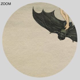 Printable Little witch flying on her black bat - Ida Rentoul Outhwaite art - vintage print poster