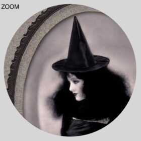 Printable Black dress witch, actress Myrna Loy vintage Halloween photo - vintage print poster