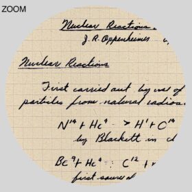 Printable J. Robert Oppenheimer manuscript, atomic research print - vintage print poster