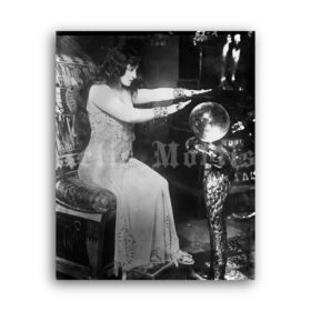 Printable Fortune teller with crystal ball, actress Pauline Frederick photo - vintage print poster