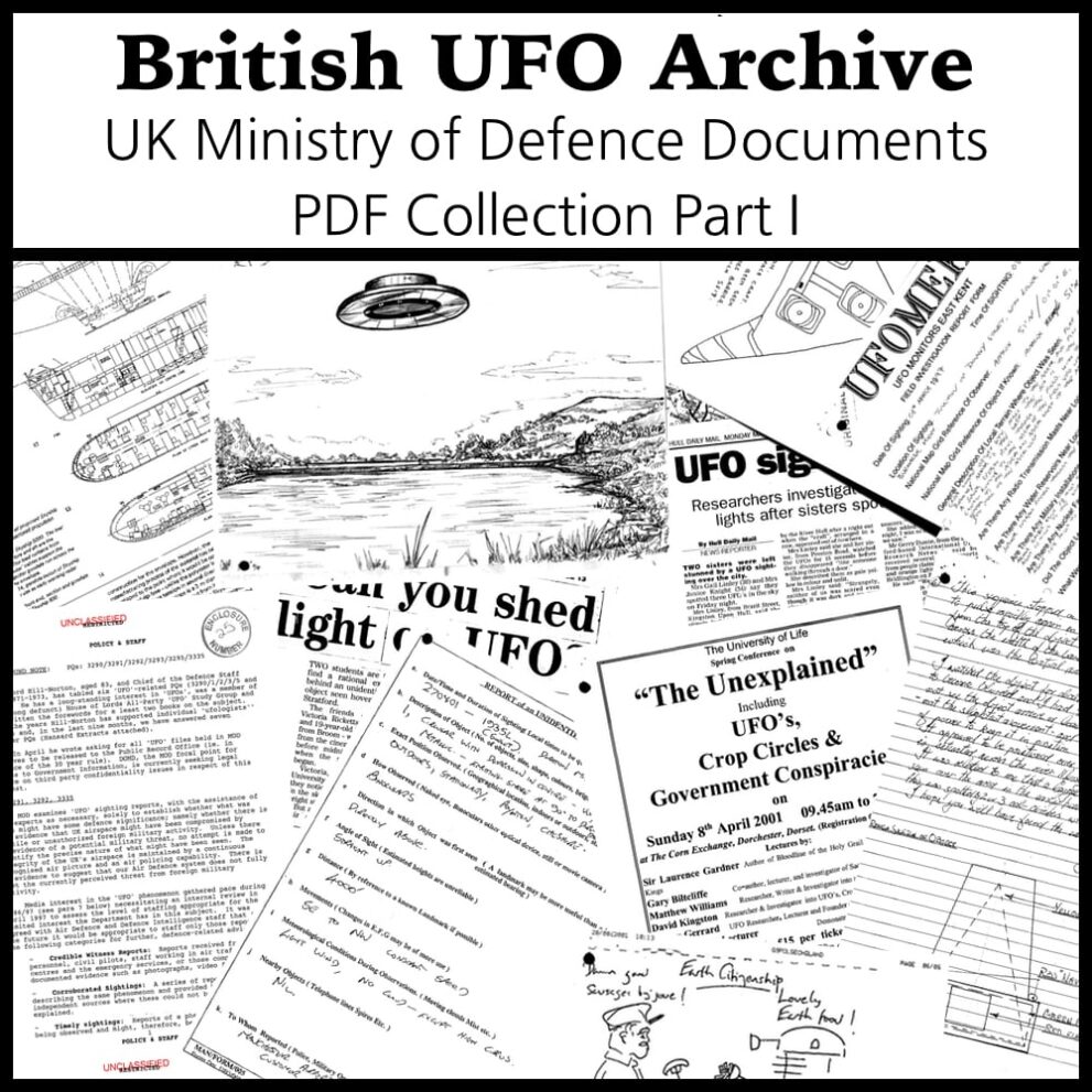 Printable British UFO Archive - secret documents PDF collection, Part I - vintage print poster