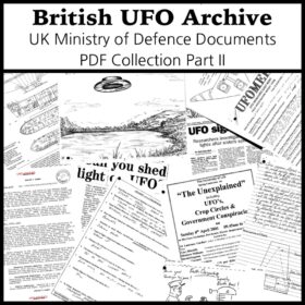 Printable British UFO Archive - secret documents PDF collection, Part II - vintage print poster