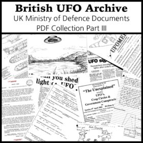 Printable British UFO Archive - secret documents PDF collection, Part III - vintage print poster
