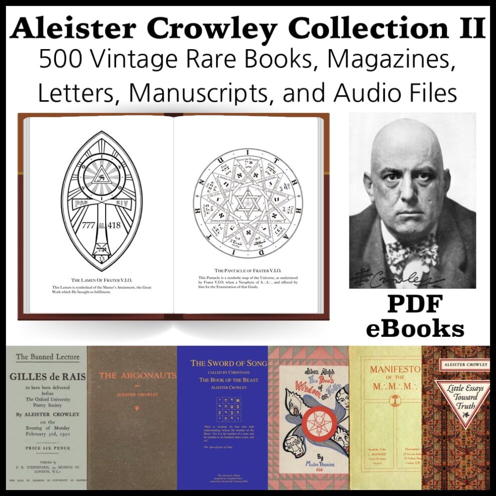 Printable Aleister Crowley books and audio collection II, PDF eBook - vintage print poster