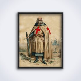 Printable Jacques de Molay - Knight Templar last grand master print - vintage print poster