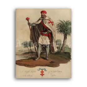 Printable Knight Templar in his military, Templars order vintage print - vintage print poster