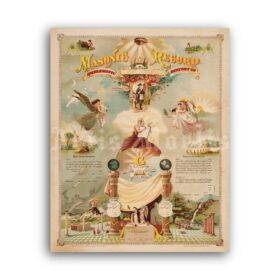 Printable Masonic Record Emblematic History of F&AM vintage print - vintage print poster