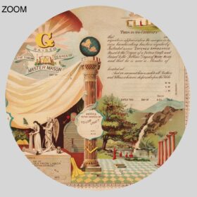 Printable Masonic Record Emblematic History of F&AM vintage print - vintage print poster