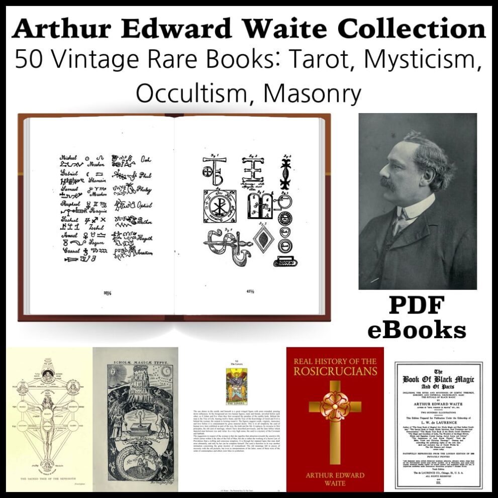 Printable A.E. Waite esoteric books collection - 50 vintage PDF eBook - vintage print poster