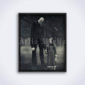 Printable Slender Man photo, supernatural monster, creepypasta poster - vintage print poster