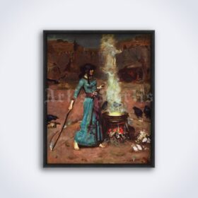 Printable The Magic Circle oil painting by John William Waterhouse - vintage print poster
