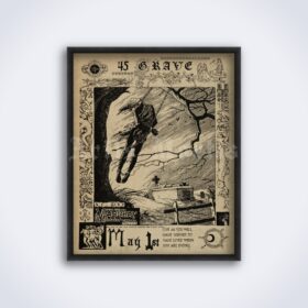Printable 45 Grave vintage 1979 horror metal, punk rock concert flyer - vintage print poster