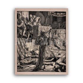 Printable Grim Reaper, Death the destroyer vintage engraving print - vintage print poster